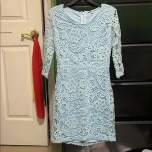 Light Blue Lace Dress w/ Sleeves—M